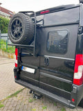 Laden Sie das Bild in den Galerie-Viewer, Aluminium Reserveradleiter für Fiat Ducato &amp; Co. Schwarz matt